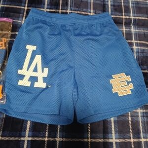 LA Eric Emanuel Blue Mesh Shorts